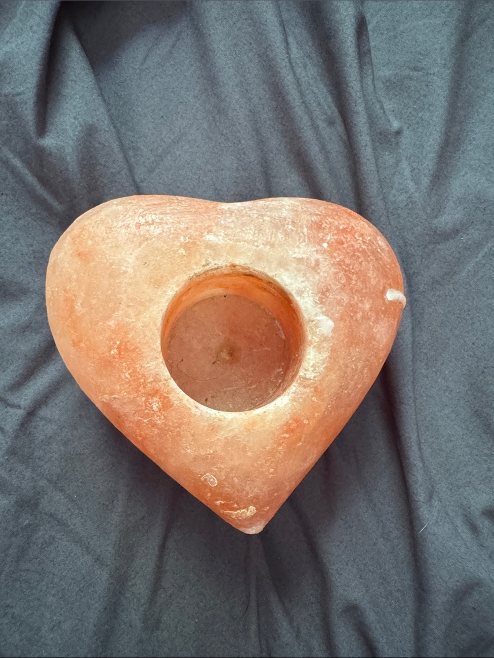Heart-Shaped Himalayan Salt Candle Holder - Pink